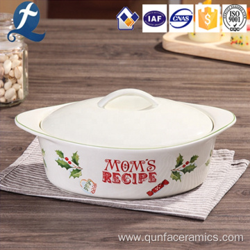 Christmas Kitchen Baking Ceramic Bakeware With Handle